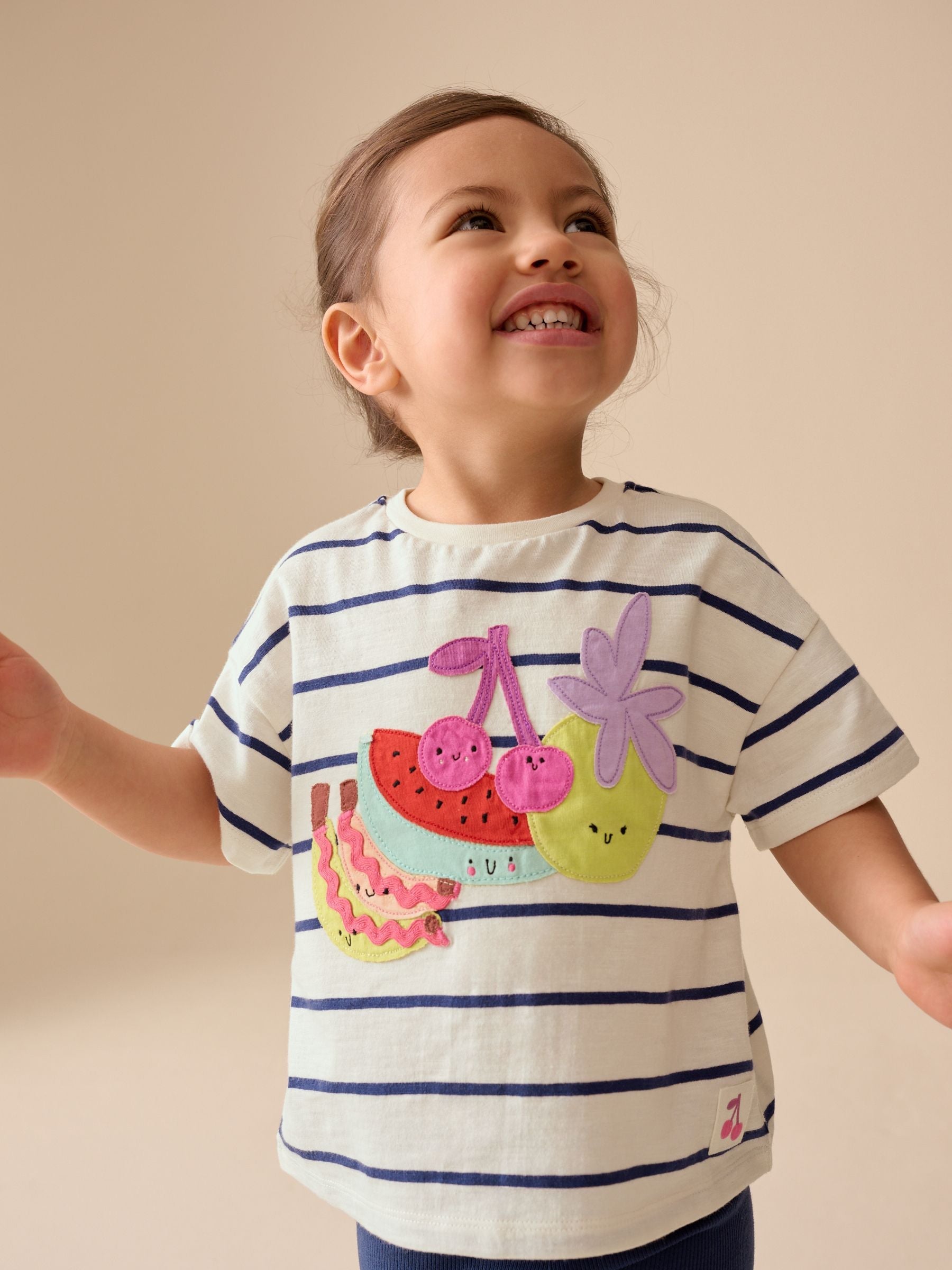Blue/Ecru Short Sleeve T Shirt and Cycle Shorts Set (3mths-7yrs)