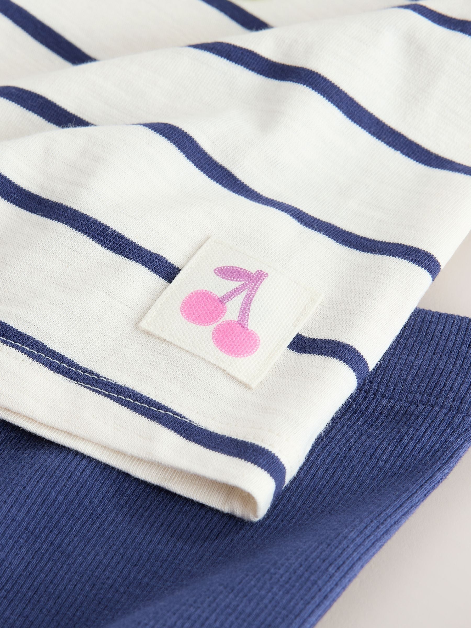 Blue/Ecru Short Sleeve T Shirt and Cycle Shorts Set (3mths-7yrs)