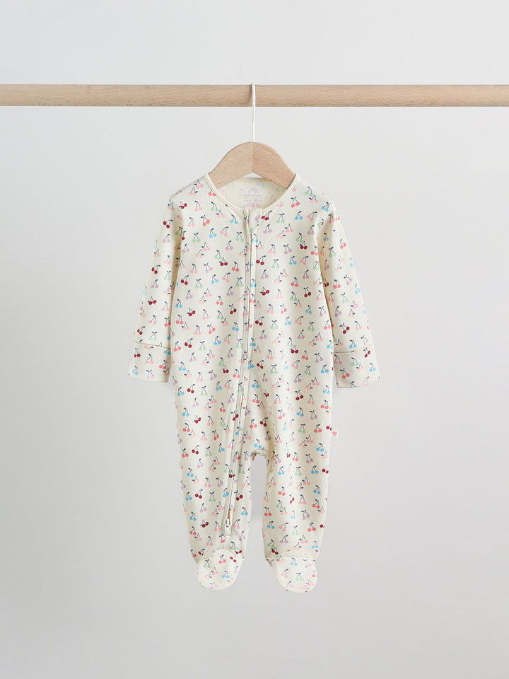 Pastel Two Way Zip Baby Sleepsuits 5 Pack (0mths-2yrs)