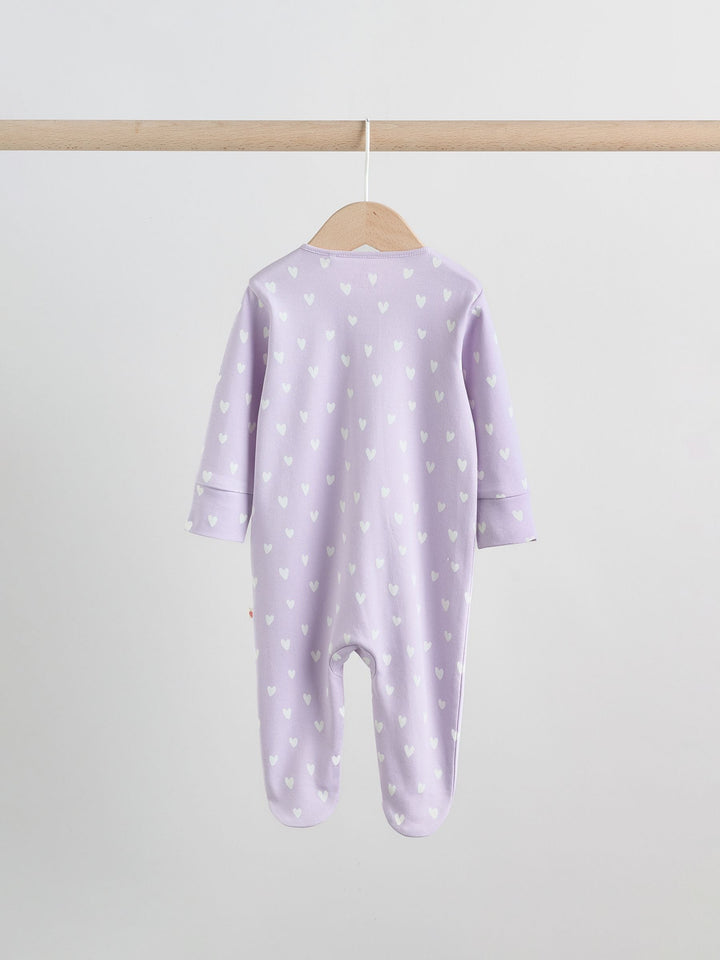 Pastel Two Way Zip Baby Sleepsuits 5 Pack (0mths-2yrs)