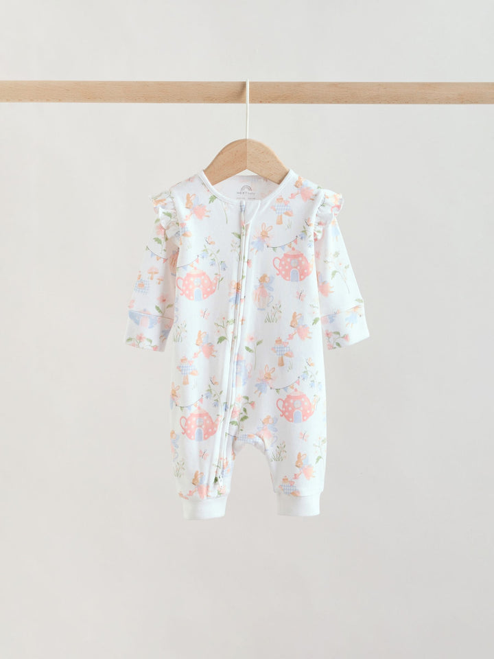Multi Two Way Zip Baby Sleepsuit 3 Pack (0mths-3yrs)