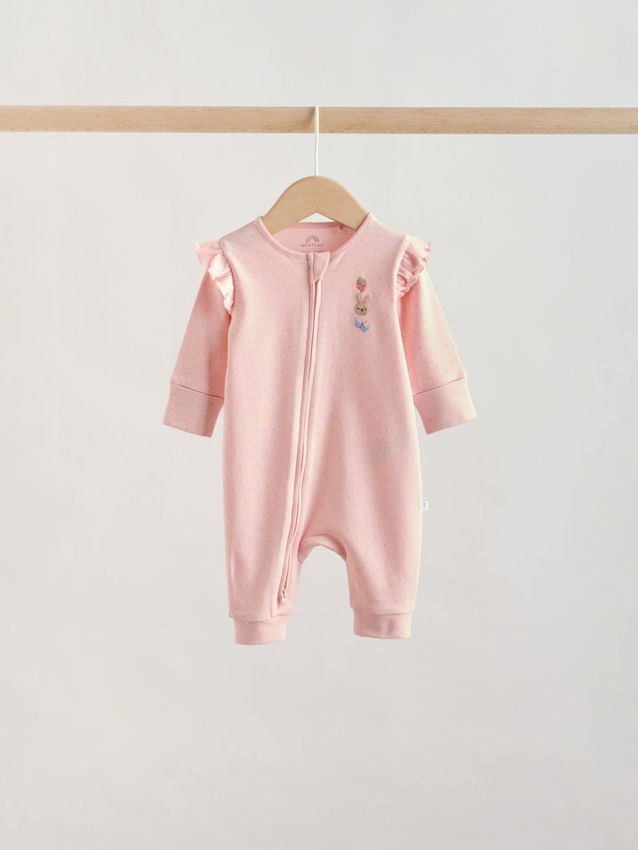 Multi Two Way Zip Baby Sleepsuit 3 Pack (0mths-3yrs)