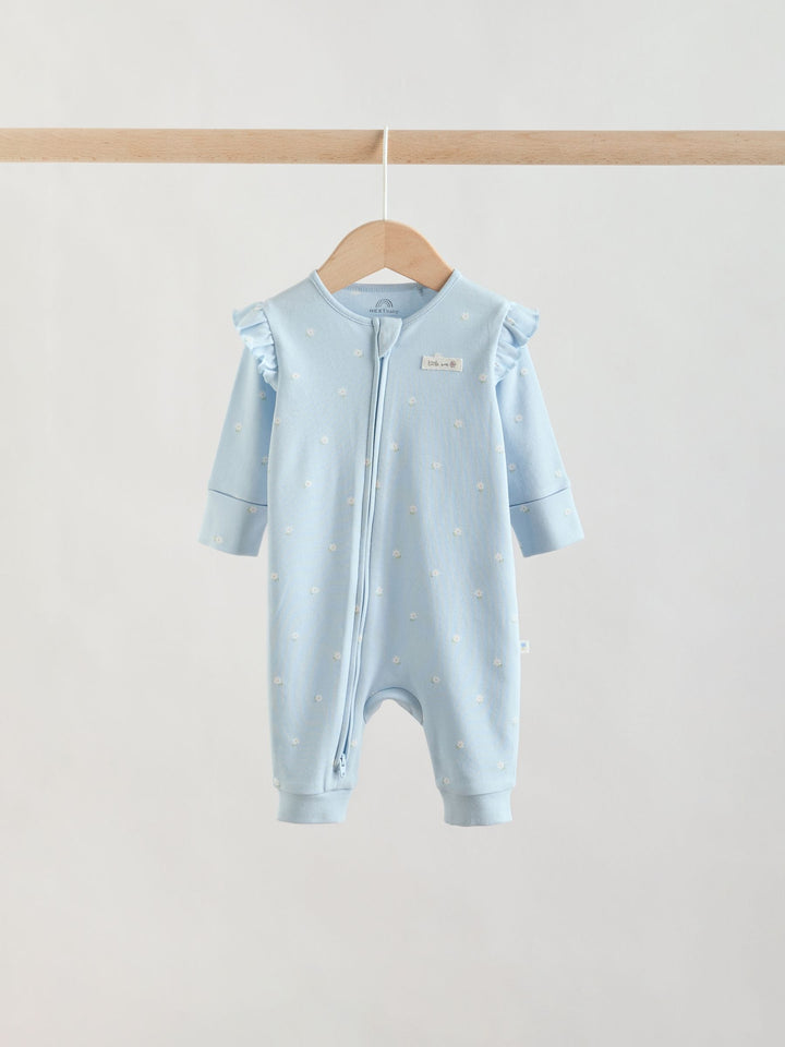 Multi Two Way Zip Baby Sleepsuit 3 Pack (0mths-3yrs)