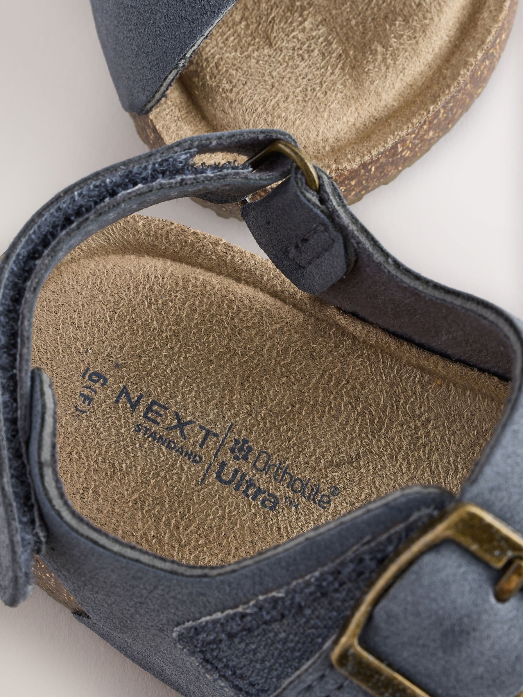 Navy Standard Fit (F) Double Buckle Cushioned Footbed Sandals