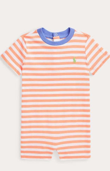 Striped Cotton Jersey Shortall Sz 6 months