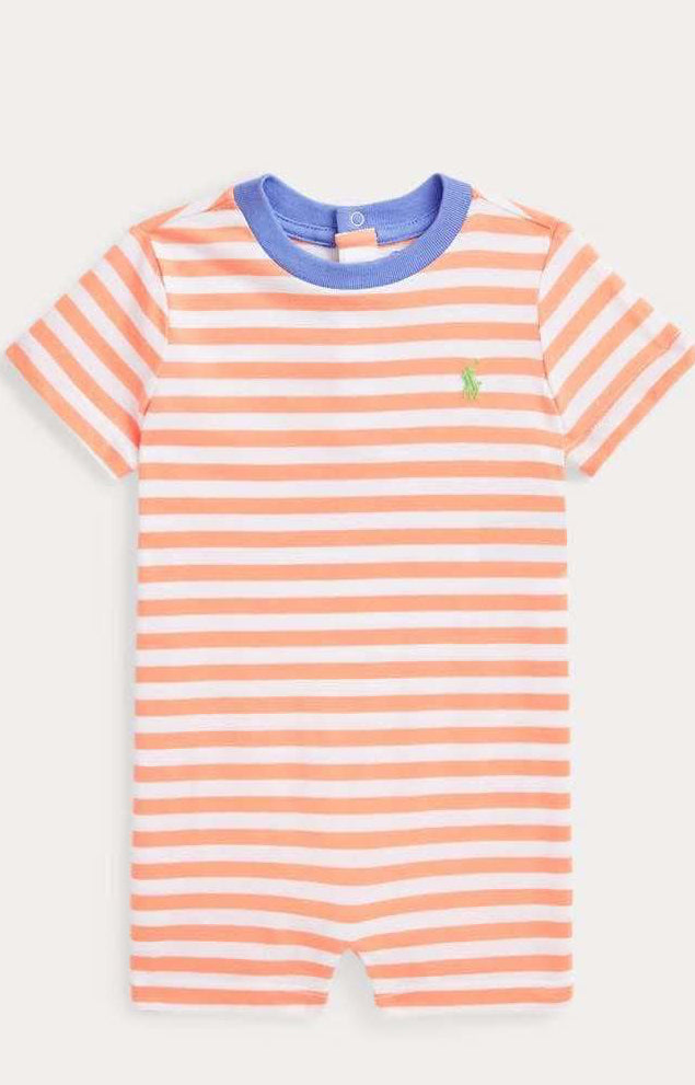 Striped Cotton Jersey Shortall Sz 6 months