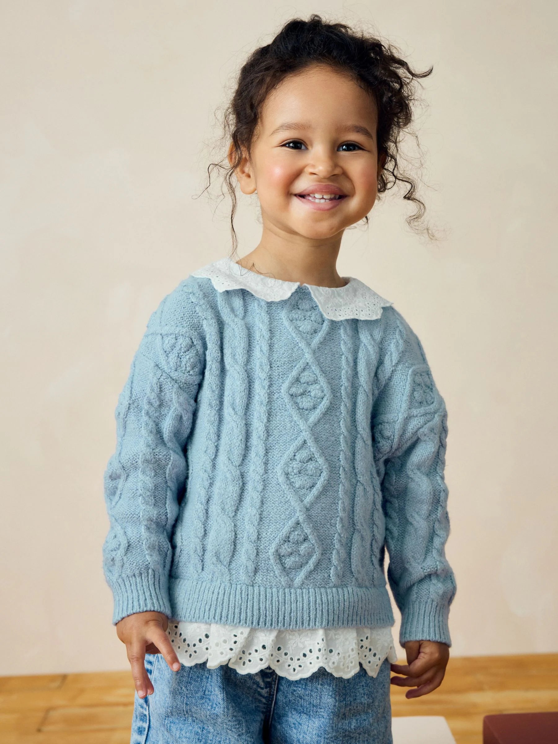 COLLAR CABLE REGULAR FIT - Jumper - blue