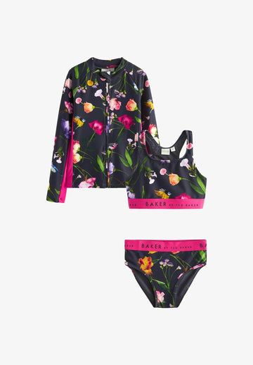 3 Pieces Rash Vest and Bikini Set size 7