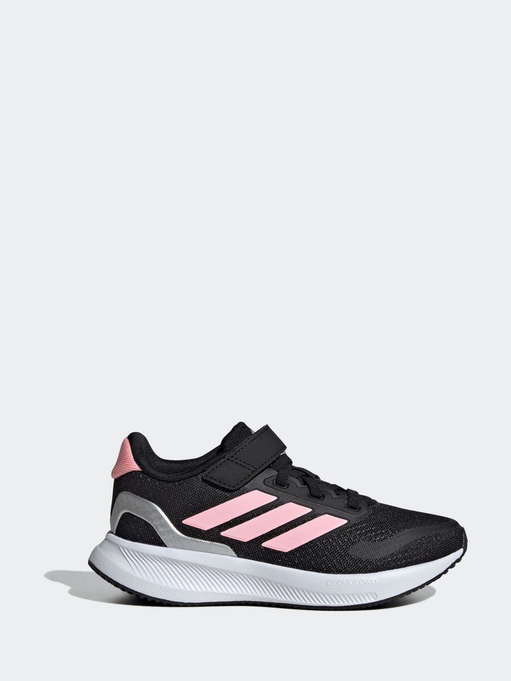 adidas Black/Pink Runfalcon 5 Elastic Lace Running Kids Trainers