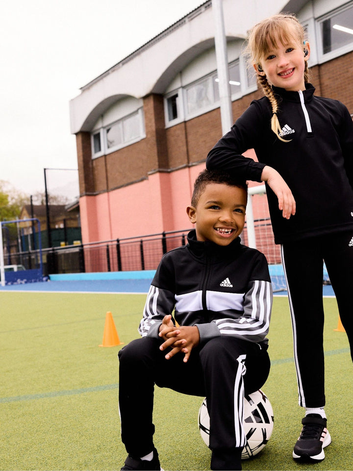adidas Black/Pink Runfalcon 5 Elastic Lace Running Kids Trainers