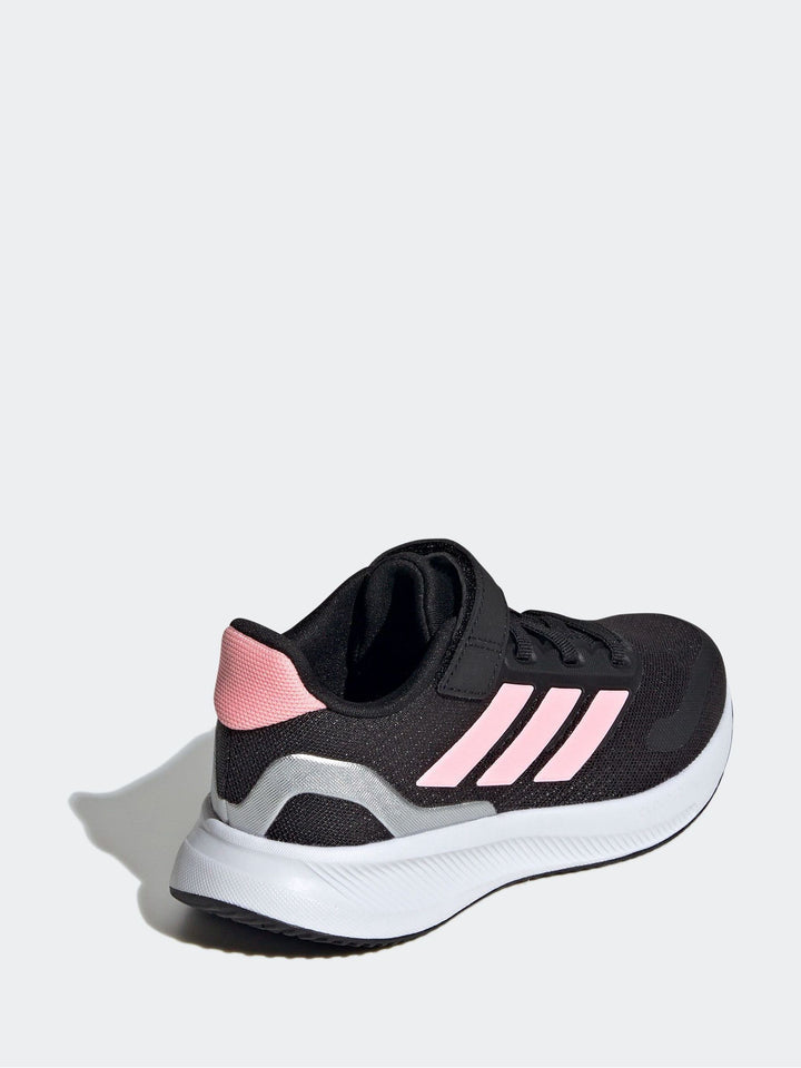 adidas Black/Pink Runfalcon 5 Elastic Lace Running Kids Trainers