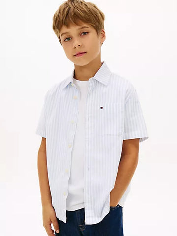 Boys Kids' Stripe Stretch Pocket Shirt Tommy Hilfiger