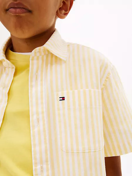Boys Kids' Stripe Stretch Pocket Shirt Tommy Hilfiger