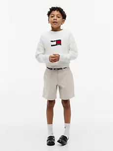 Kids' Belted Baggy Stretch Chino Short