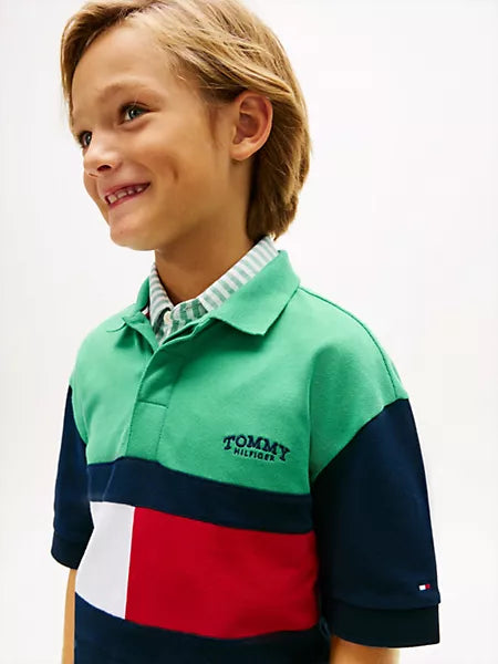 Boys Kids' Colorblock Rugby Polo Sz 14