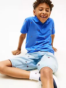 Kids' Allover Flag Print Polo