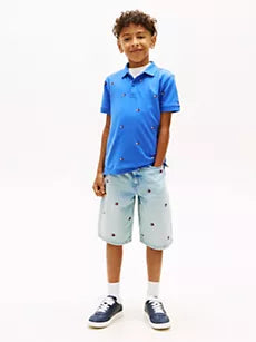 Kids' Allover Flag Print Polo
