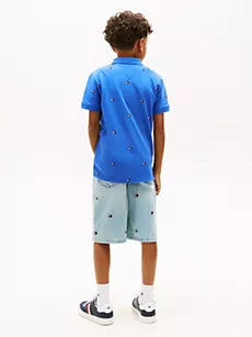 Kids' Allover Flag Print Polo