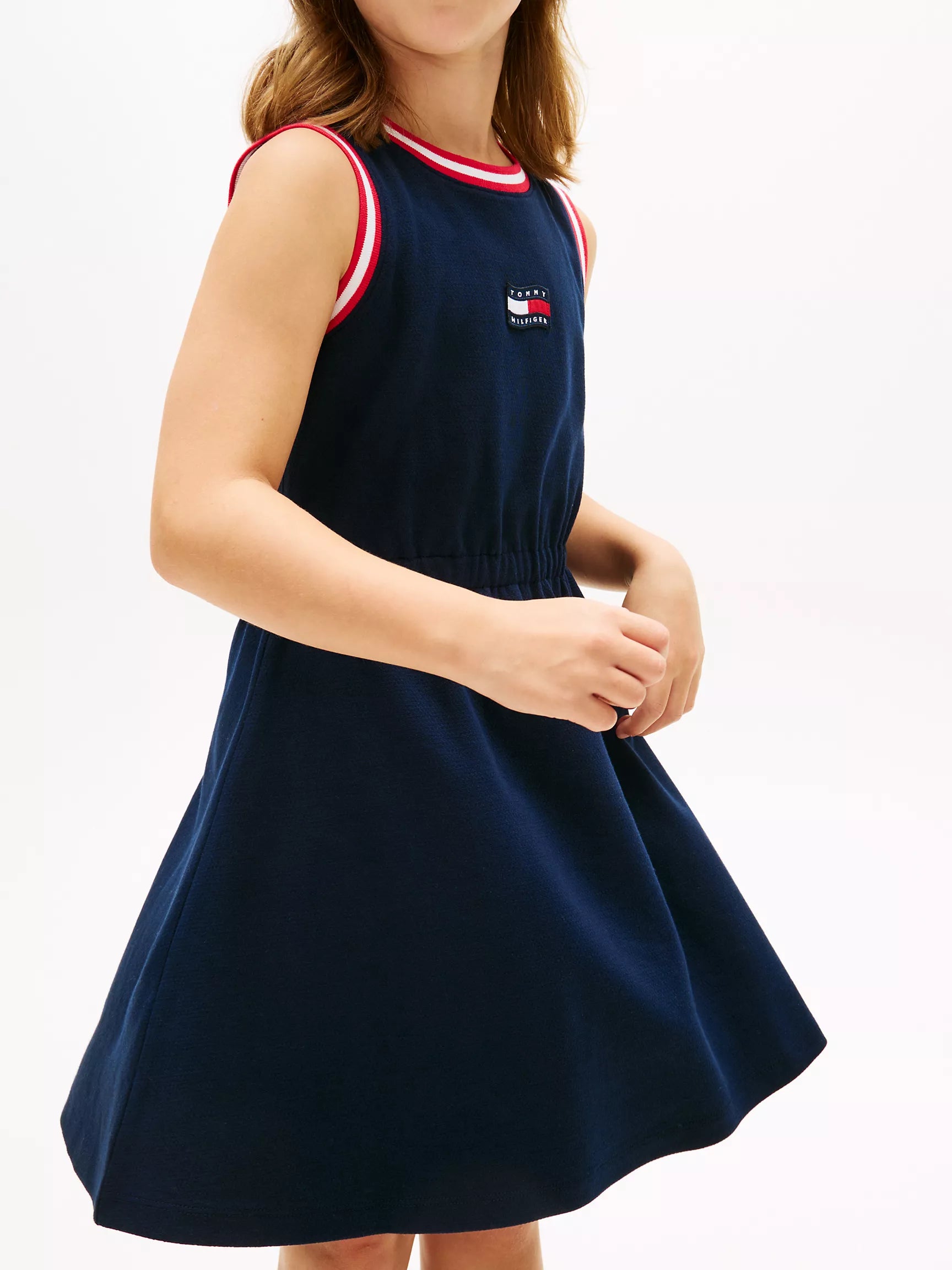 Kids' Wavy Flag Logo Sleeveless Dress
