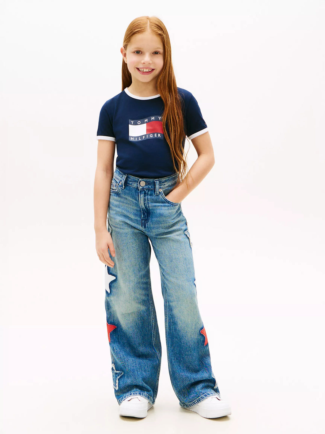 Kids' Wavy Flag Logo Ringer T-Shirt
