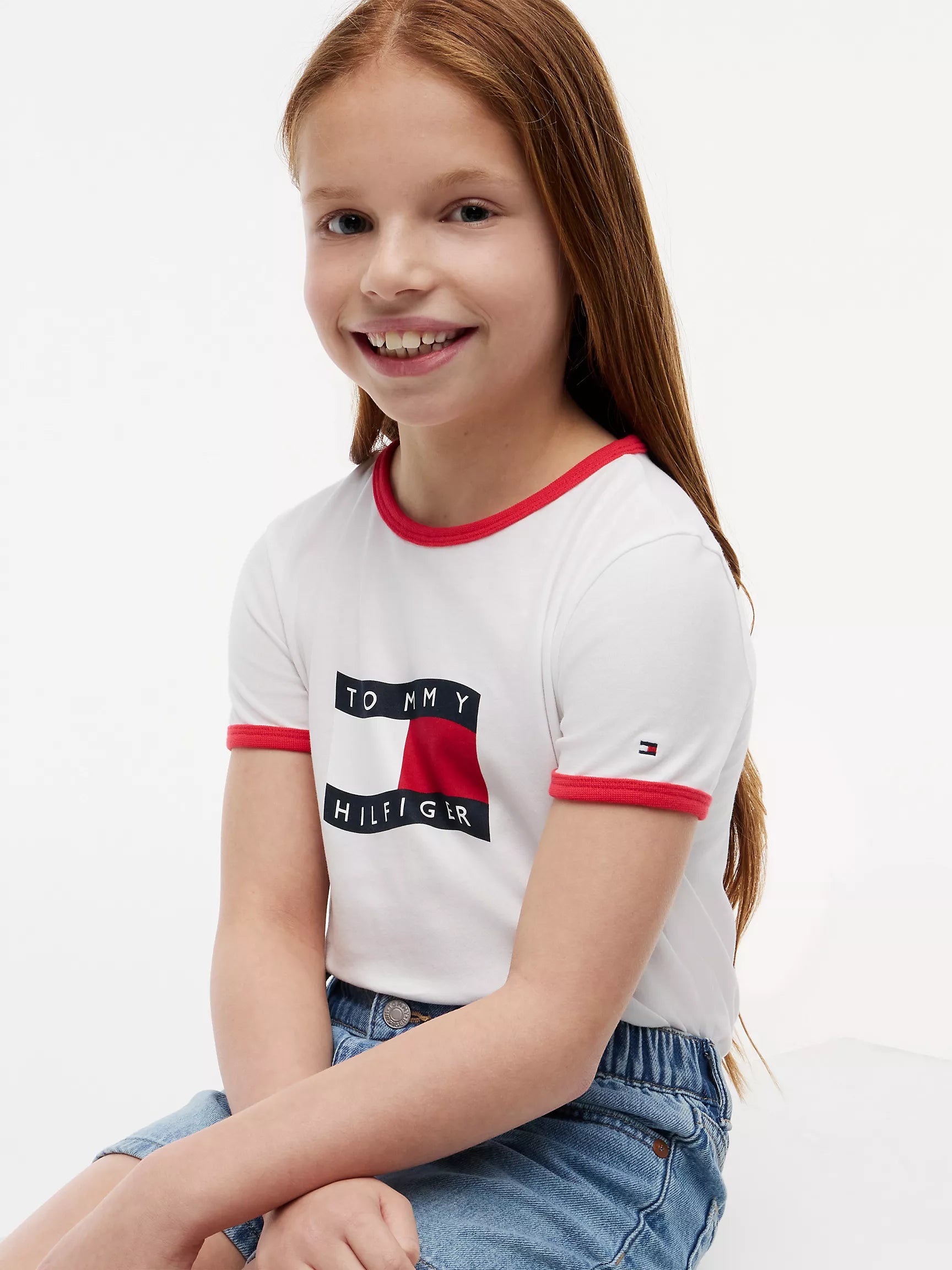 Wavy Flag Logo Ringer T-Shirt
