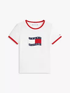 Wavy Flag Logo Ringer T-Shirt