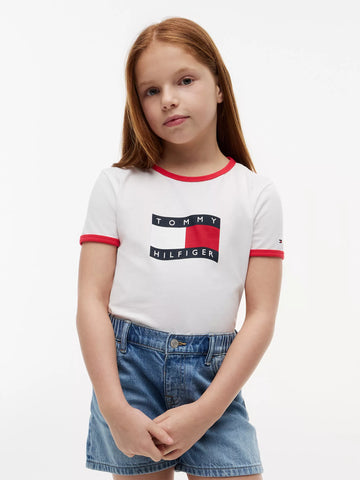 Wavy Flag Logo Ringer T-Shirt