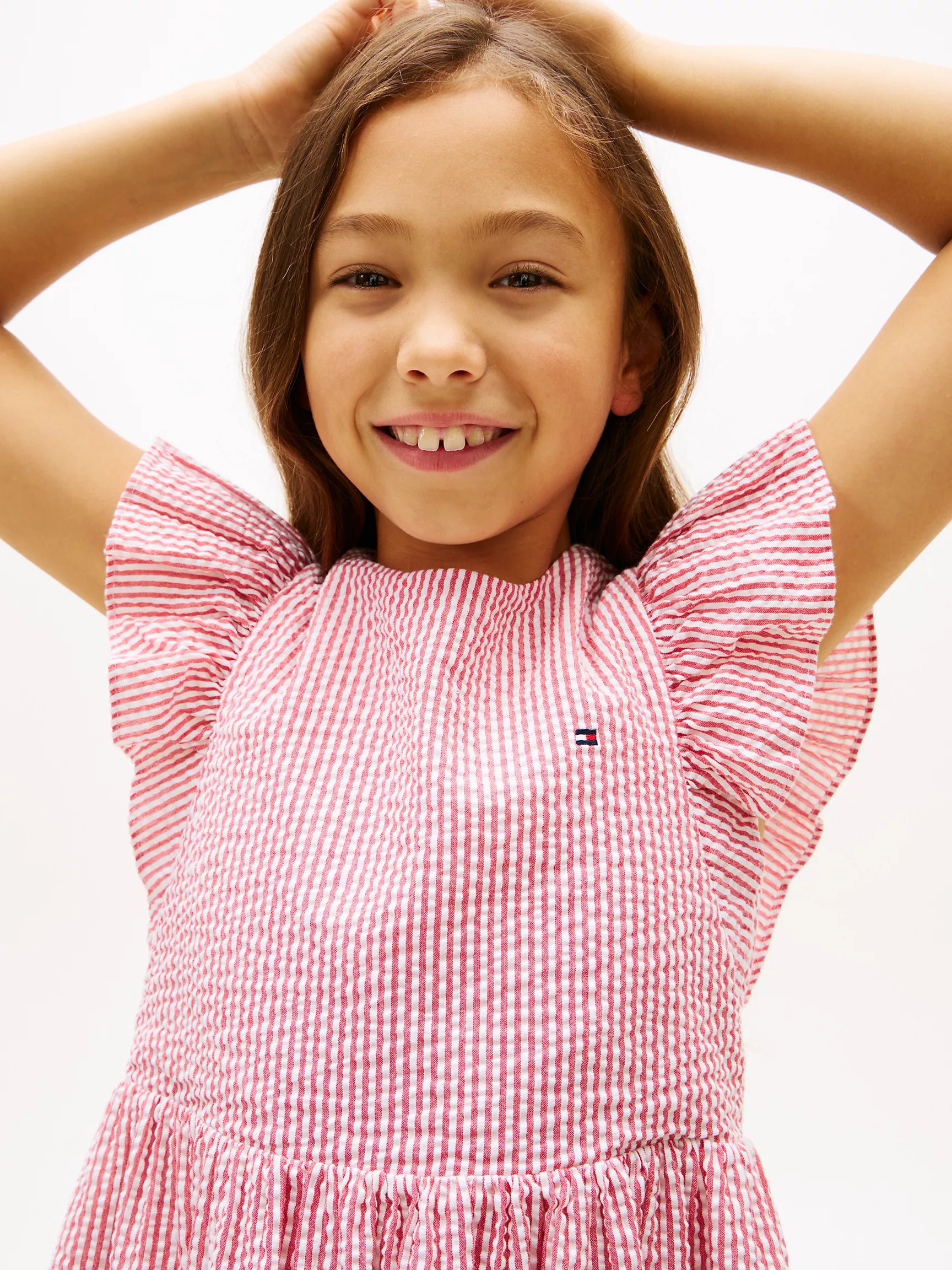 Kids' Striped Flutter Seersucker Dress 16