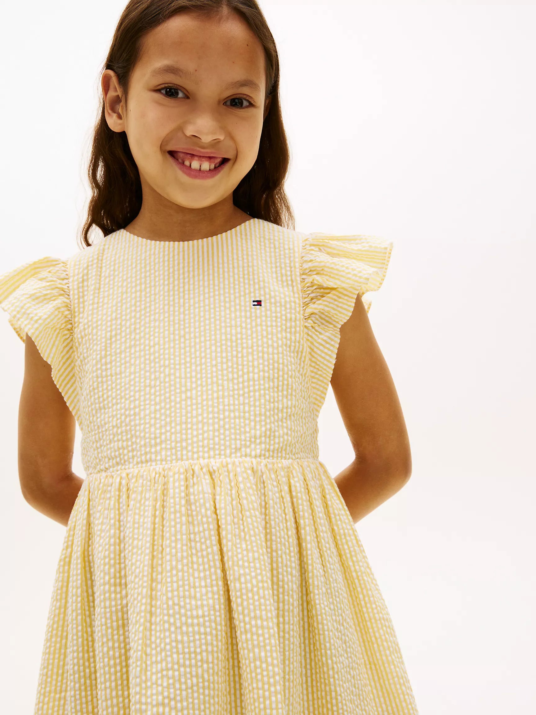 Kids' Striped Flutter Seersucker Dress