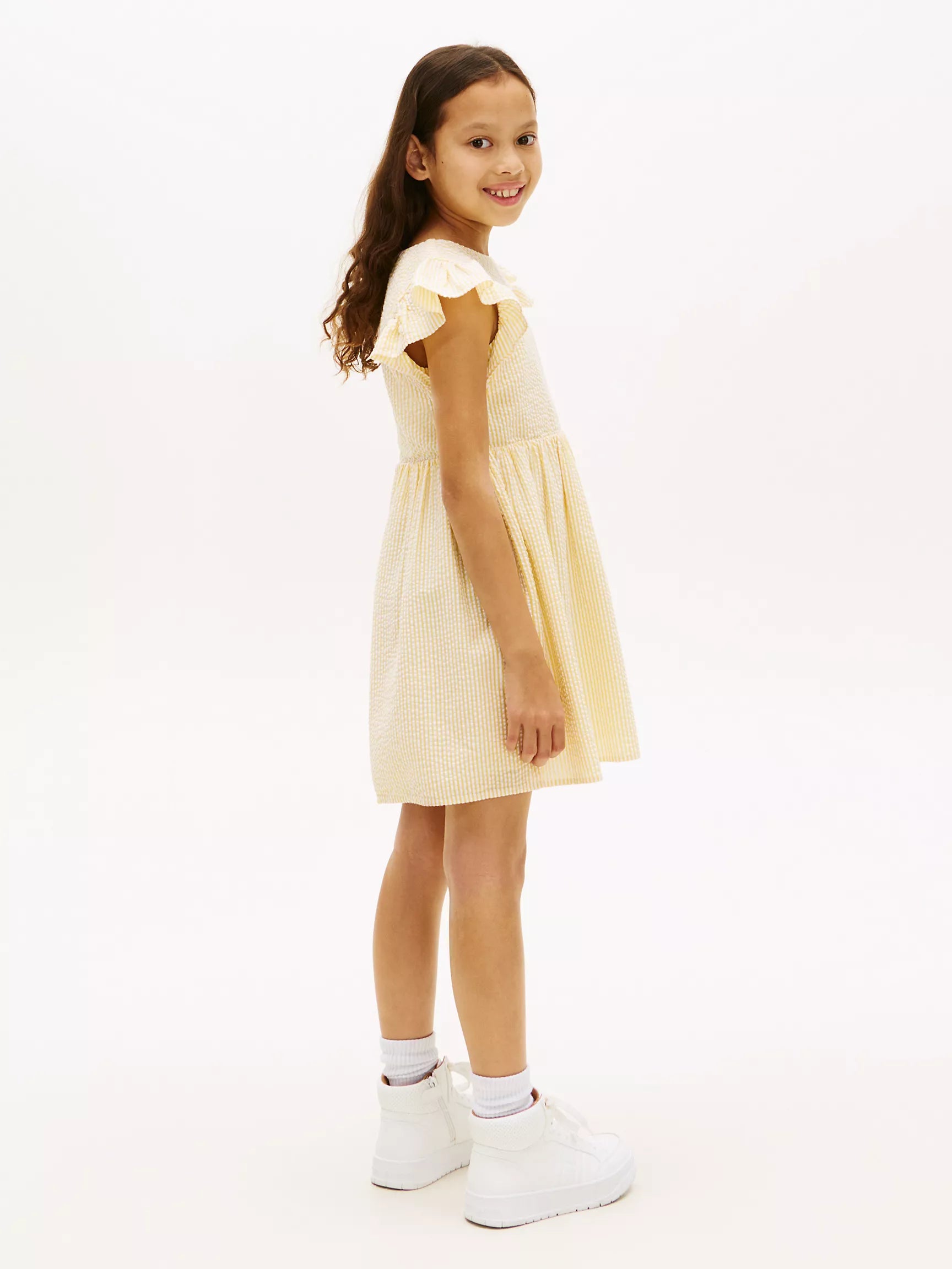 Kids' Striped Flutter Seersucker Dress