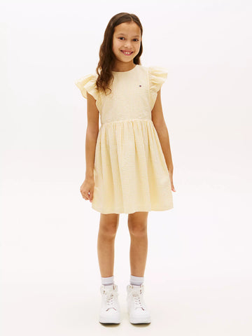 Kids' Striped Flutter Seersucker Dress