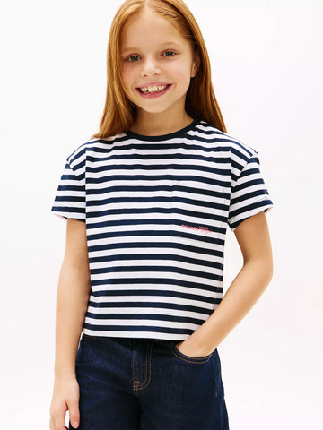 Girls   Stripe Pocket T-Shirt