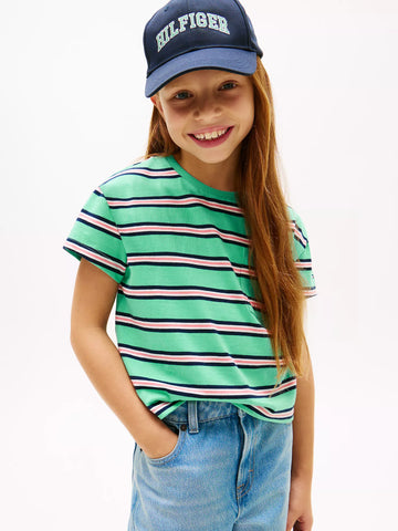 Girls  Stripe Pocket T-Shirt