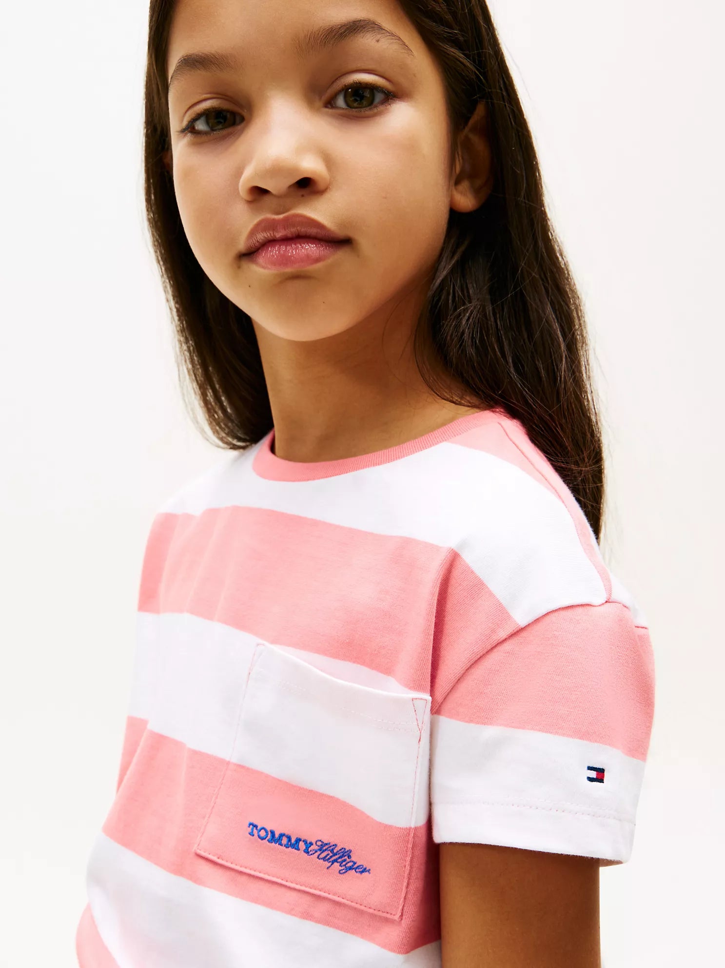 Girls  Stripe Pocket T-Shirt