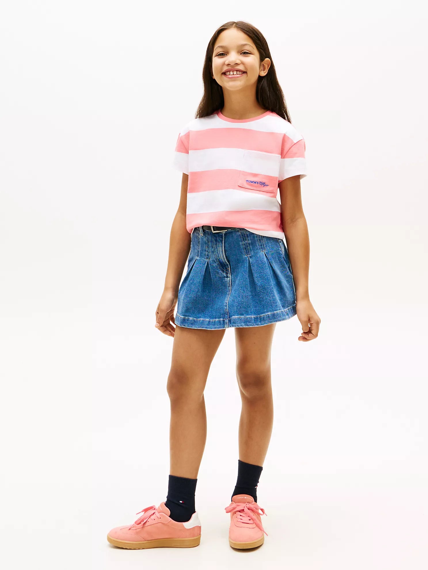 Girls  Stripe Pocket T-Shirt
