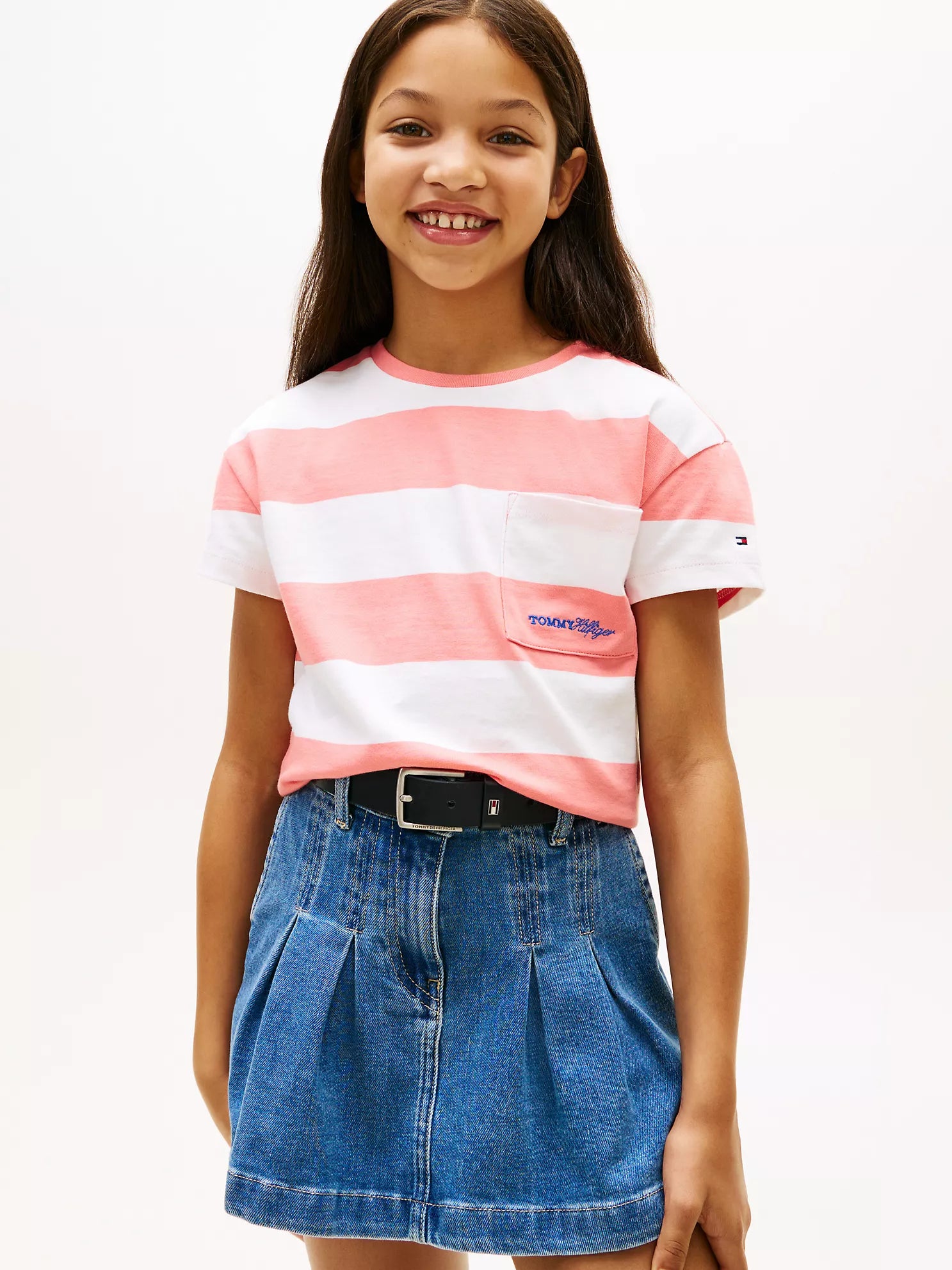 Girls  Stripe Pocket T-Shirt
