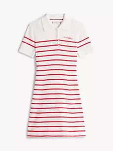 Kids' Striped Sweater Polo Dress