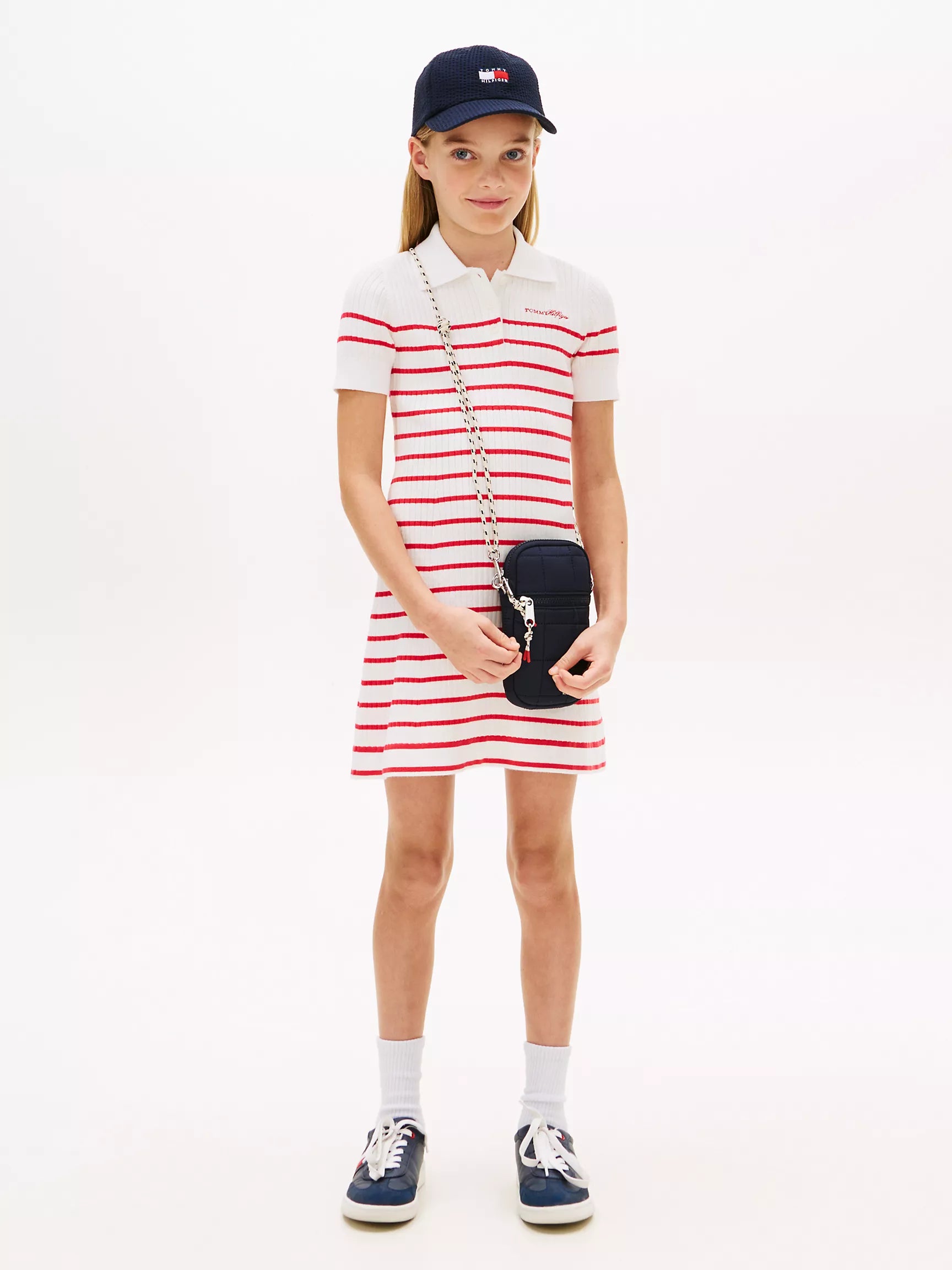 Kids' Striped Sweater Polo Dress