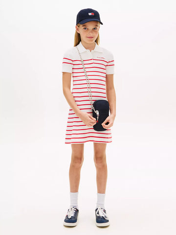Kids' Striped Sweater Polo Dress