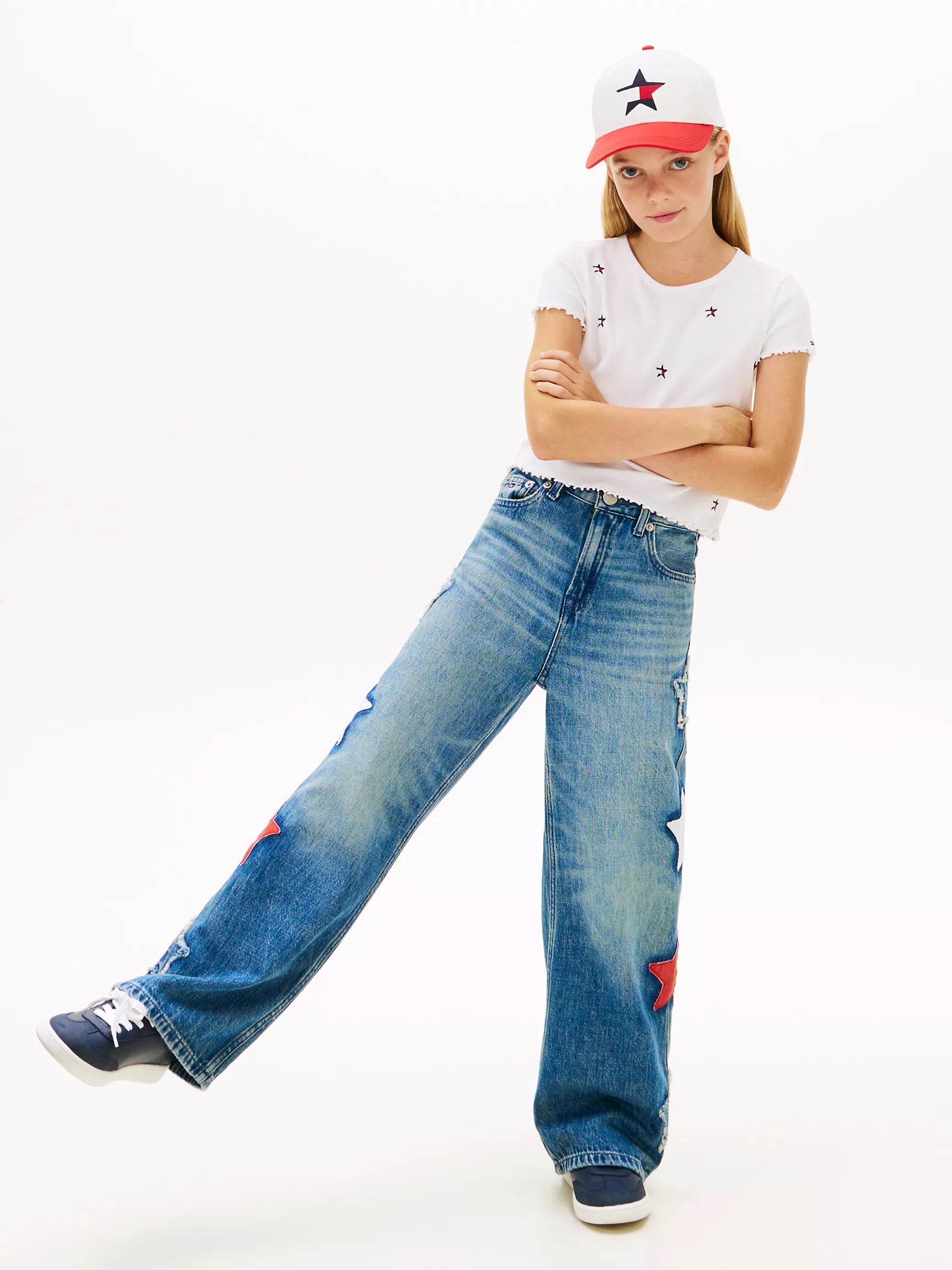 Kids' Embroidered Star Ribbed T-Shirt