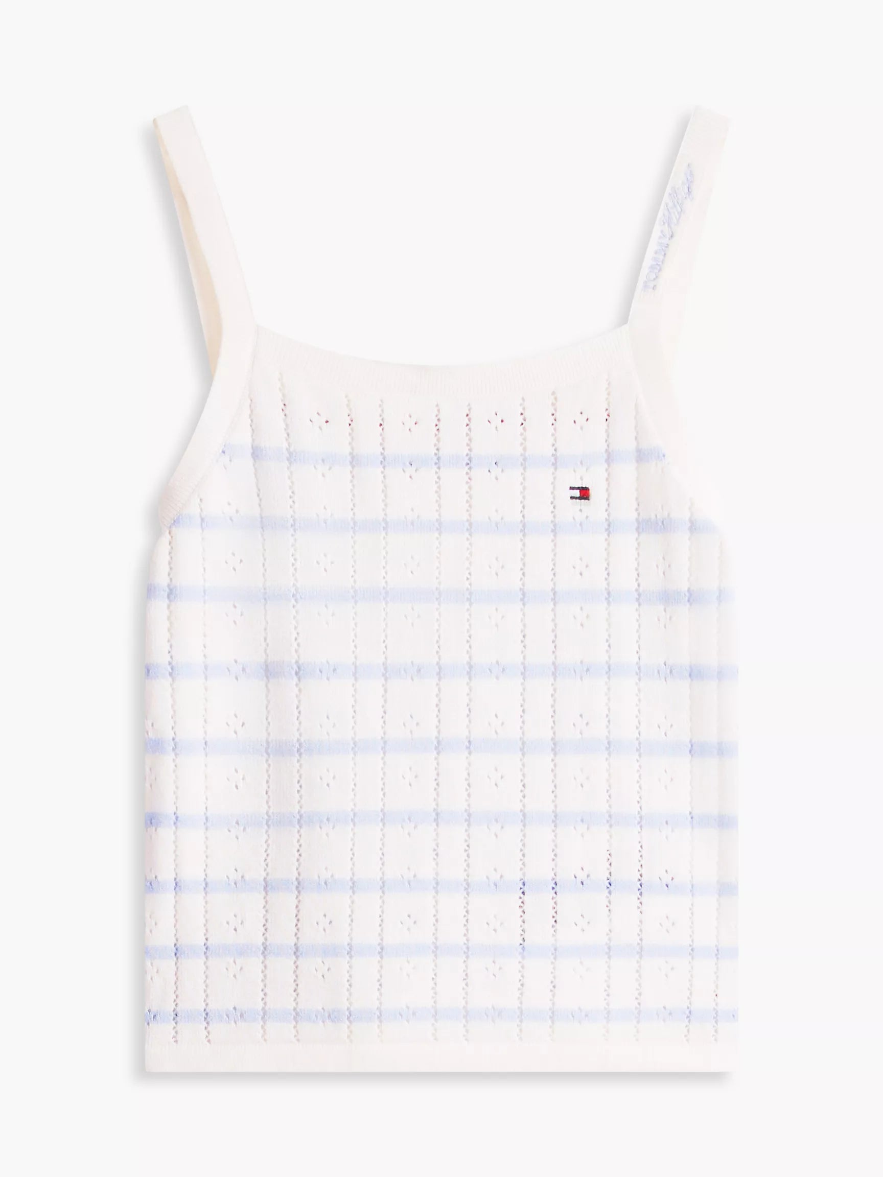 Kids' Striped Pointelle Sweater Tank Sz 8-10