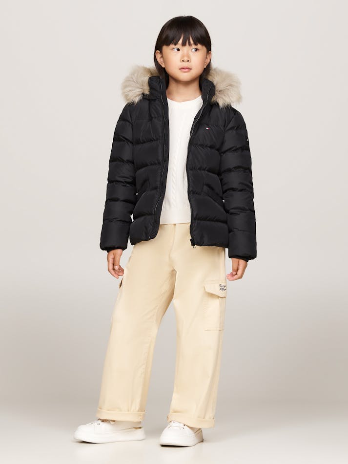 Girls 8-16 Essential Faux Fur Down Hooded Jacket