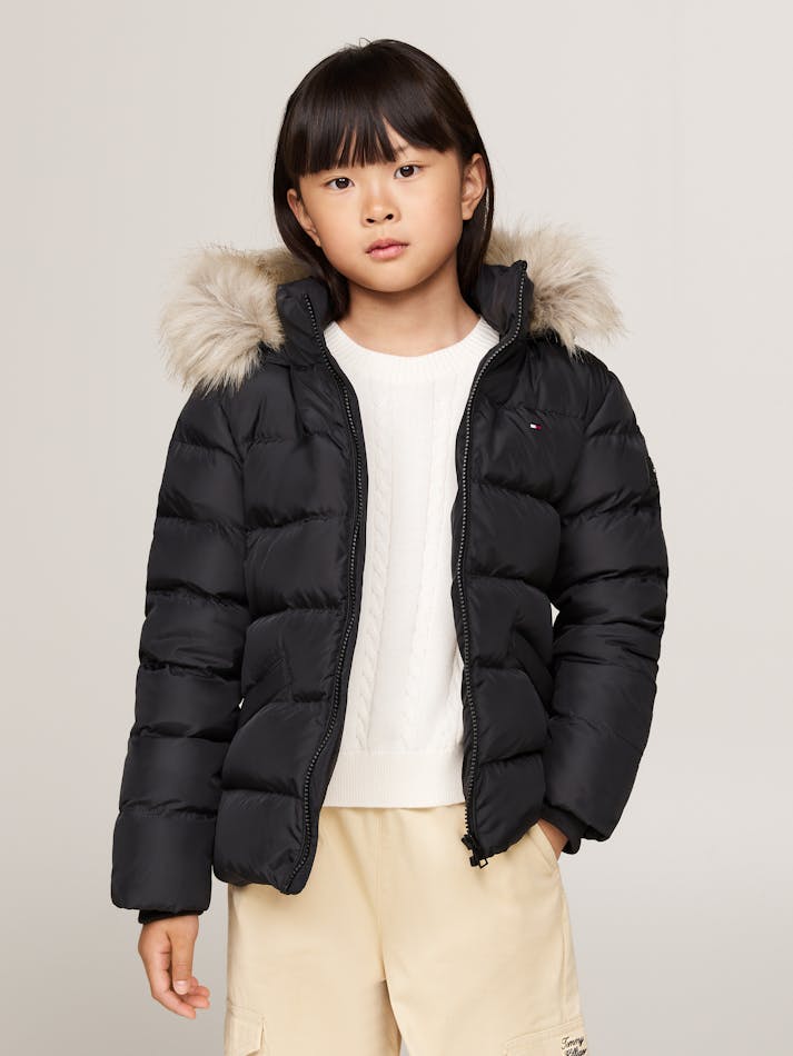 Girls 8-16 Essential Faux Fur Down Hooded Jacket