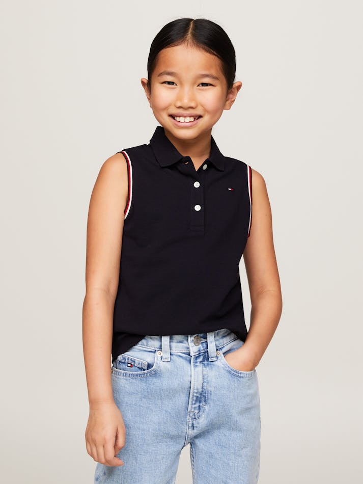 Girls 8-16 Sleeveless Pique Regular Fit Polo
