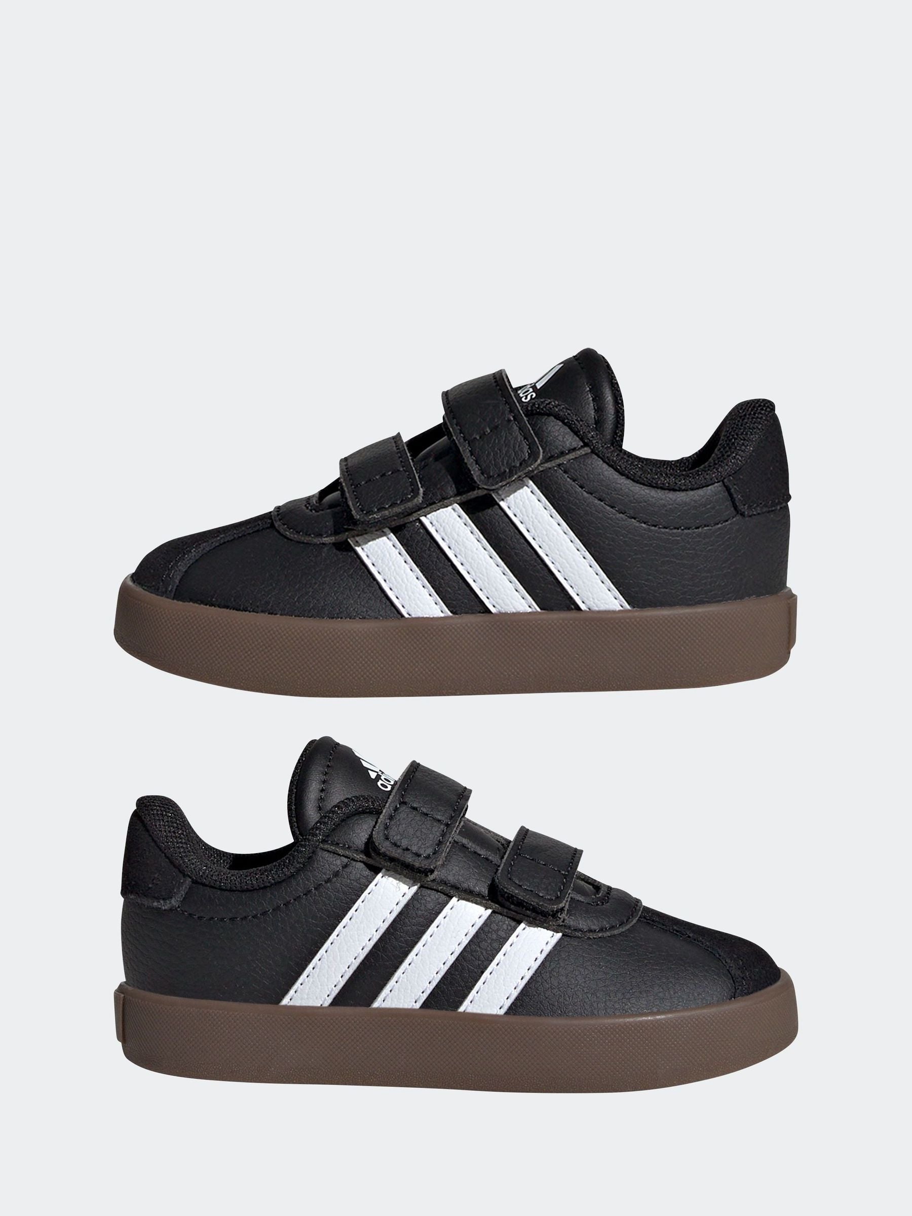 adidas Black/White VL Court 3.0 Hook and Loop Infant Trainers
