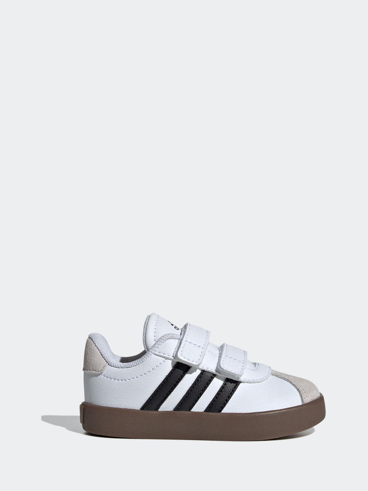 adidas White/Black VL Court 3.0 Hook and Loop Infant Trainers