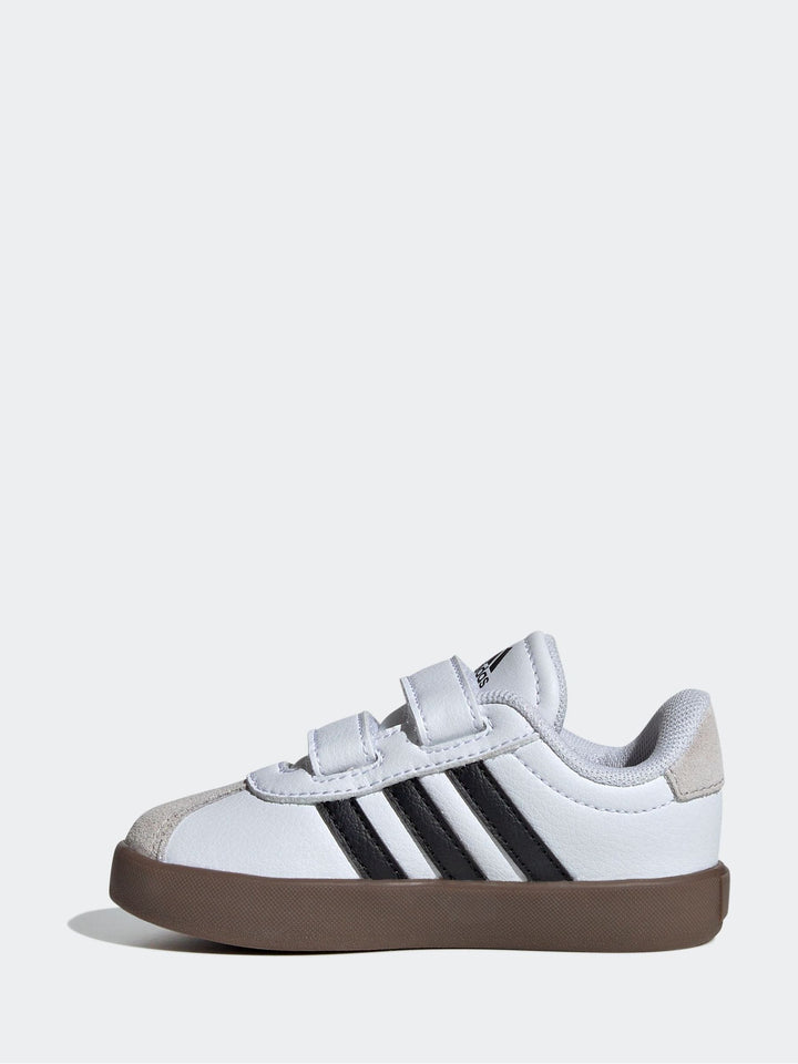 adidas White/Black VL Court 3.0 Hook and Loop Infant Trainers