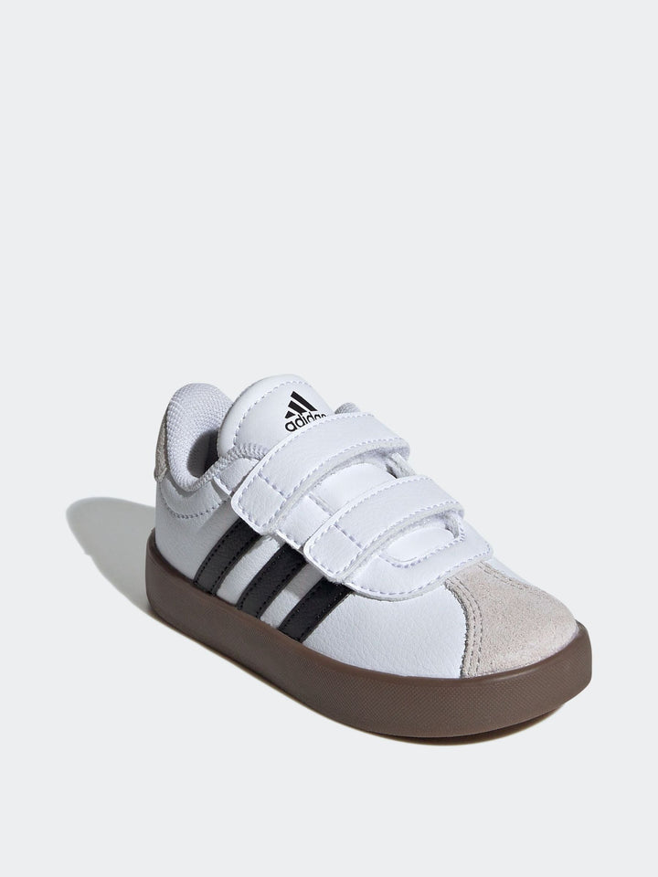 adidas White/Black VL Court 3.0 Hook and Loop Infant Trainers