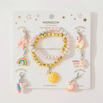 Monsoon Children's Cute Cartoon Pendant Bracelet Set (Can be Used as a Hair Tie)