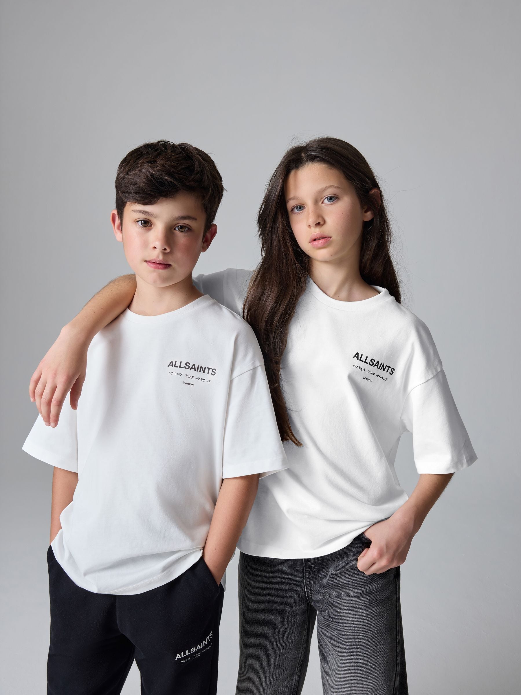 smALLSAINTS White Oversized Underground Crew Neck Cotton T-Shirt